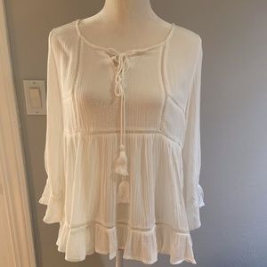 White Boho Entro Top